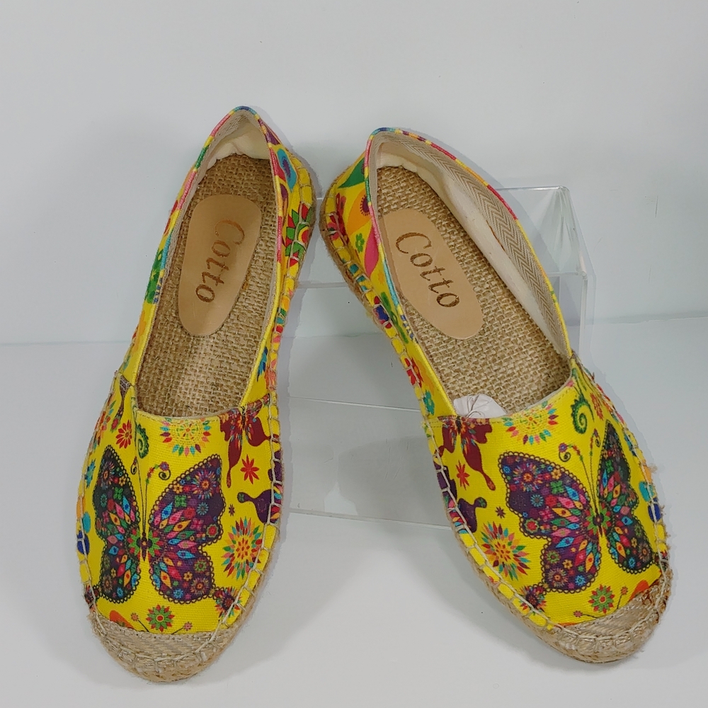 COTTO Women's Yellow Butterfly Espadrilles